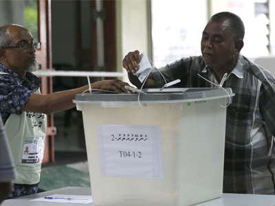 Maldives plastic ballot box