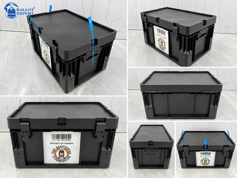 Uganda 60L Black Plastic Ballot Box Exterior View