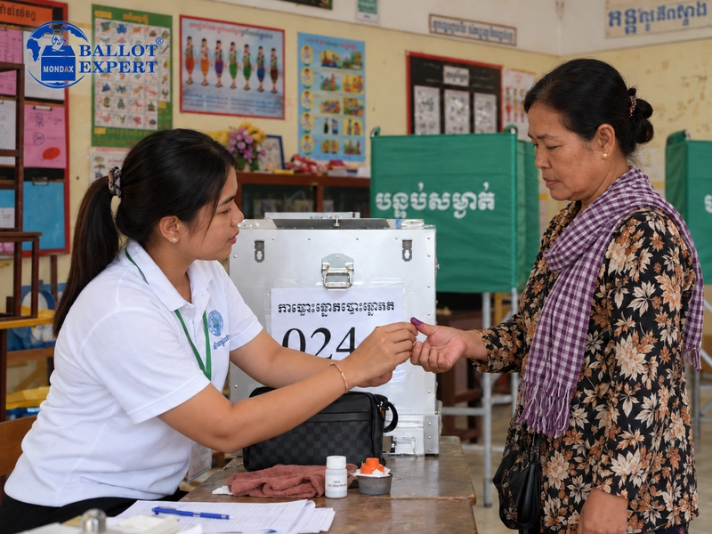 Indelible ink used at Cambodia polling station
